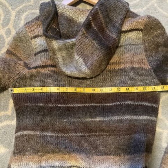 MICHAEL Michael Kors Striped Hooded Poncho Style Cardigan Women's M - Picture 7 of 7